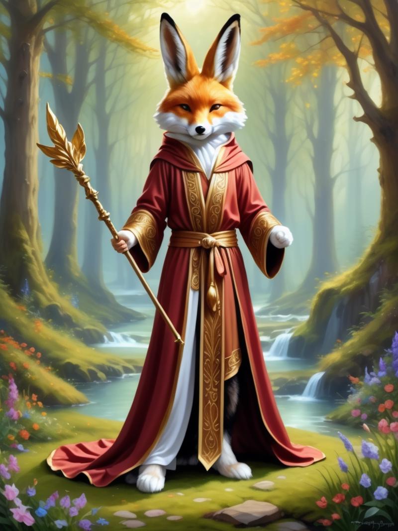 00258-_2742325090_A humanoid figure with rabbit ears and fox tail. Holding a staff and wearing a robe. Fantasy art.png